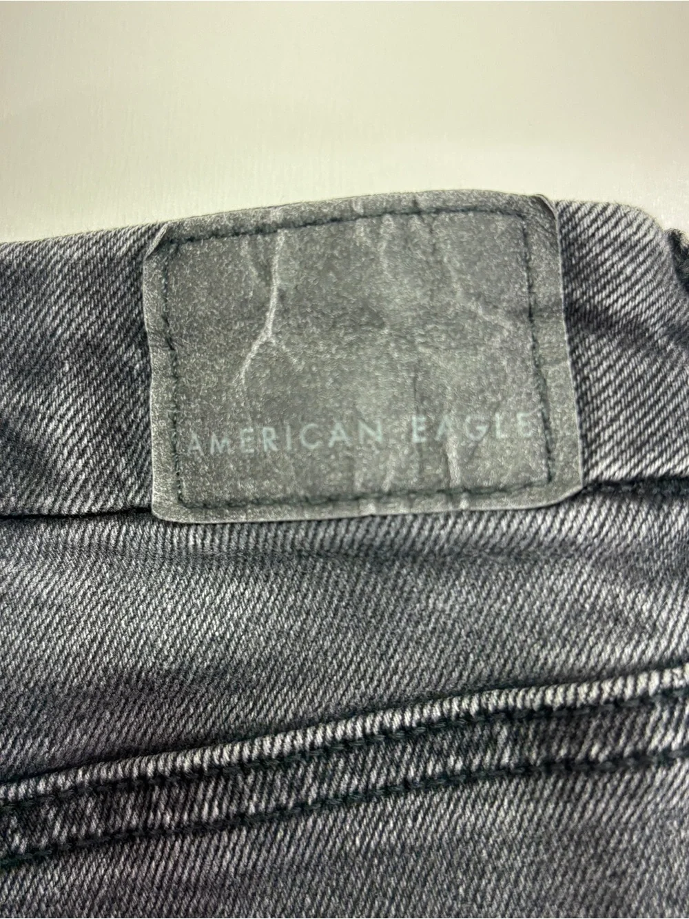 American Eagle Curvy Mom Jeans 16 Short Black Distressed Ripped Y2K Grunge